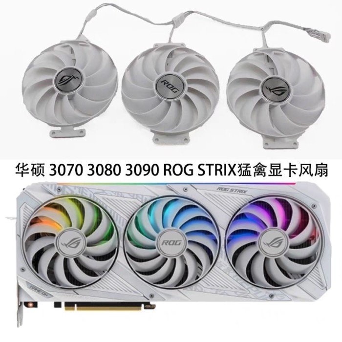 Quạt Card đồ họa ASUS ROG STRIX RTX3070 3080Ti 3090White 6700 6800