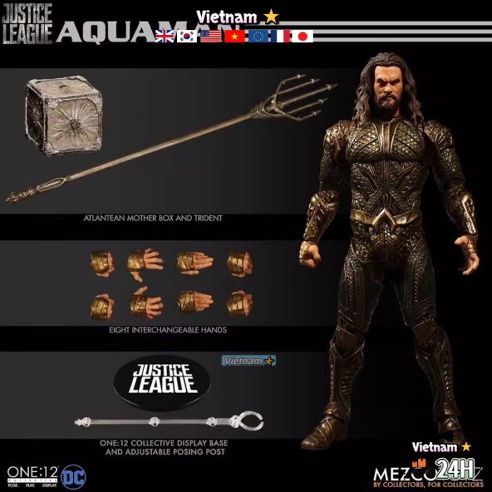Ant Comics Justice League 6-inch thường dân Aquaman 1/12 di chuyển được hình hình đồ chơi