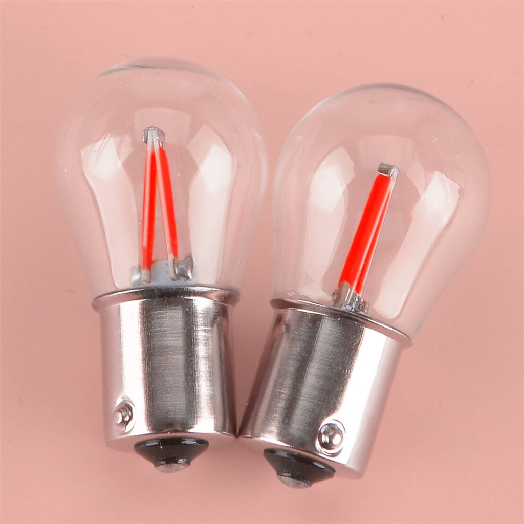 2 Chiếc Đỏ BA15S 1156 COB Đèn Led Phanh Xe Phía Sau Đuôi Bóng Đèn 12V 24V