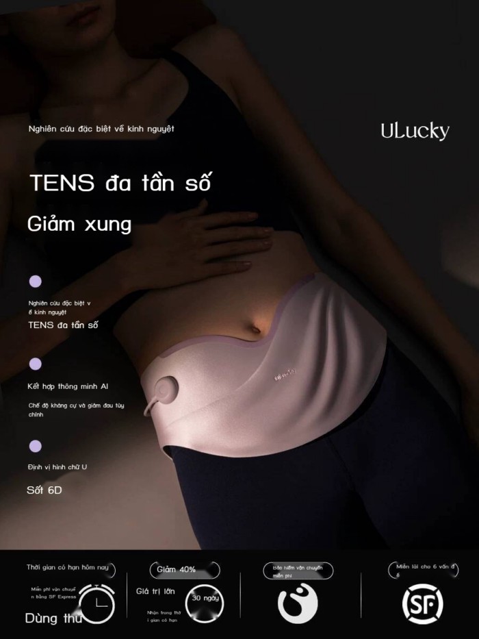 Sản phẩm mới ULucky An-Gong-Yi Đai sưởi ấm giảm đau bụng kinh, thiết bị xoa dịu TENS, một món quà h