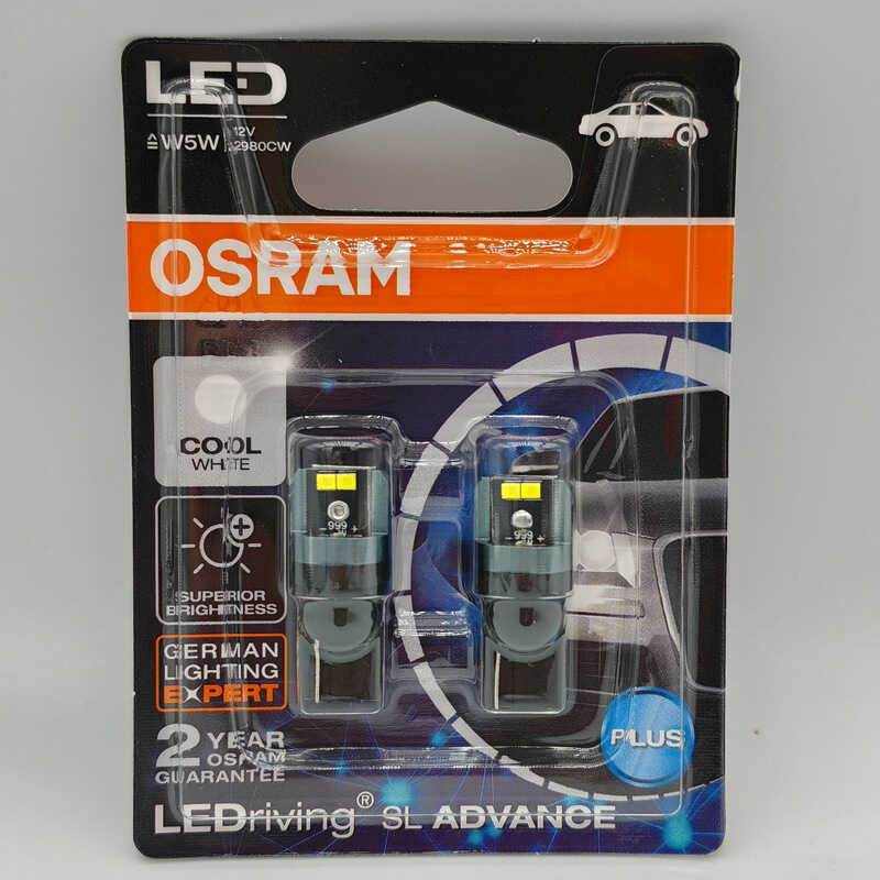 OSRAM OSRAM T10 W5W 2980CW-02B Bóng đèn LED trắng siêu sáng Bóng đèn đuôi cá nhỏ