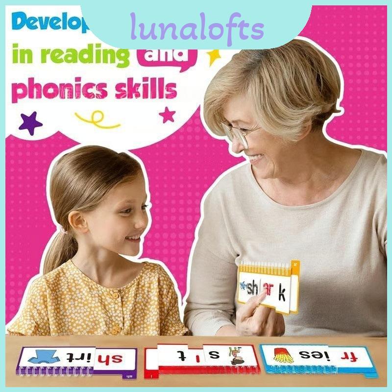 Phonics Word Family Flip Books dành cho trẻ em Đọc sách với chất liệu Cardstock Tương tác cho Phonic