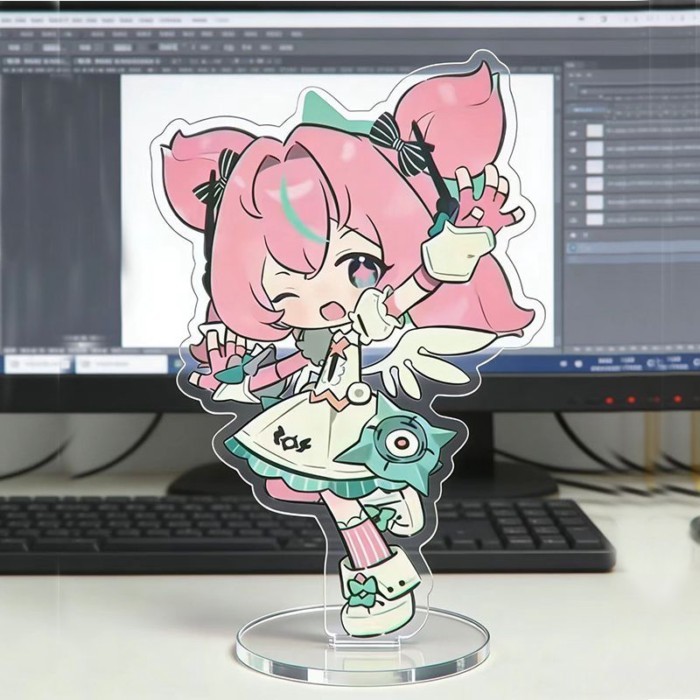 Zenless Zone Zero Angels of Delusion Chibi Acrylic Stand Aria Sunna Nangong Yu Idol Group Decor