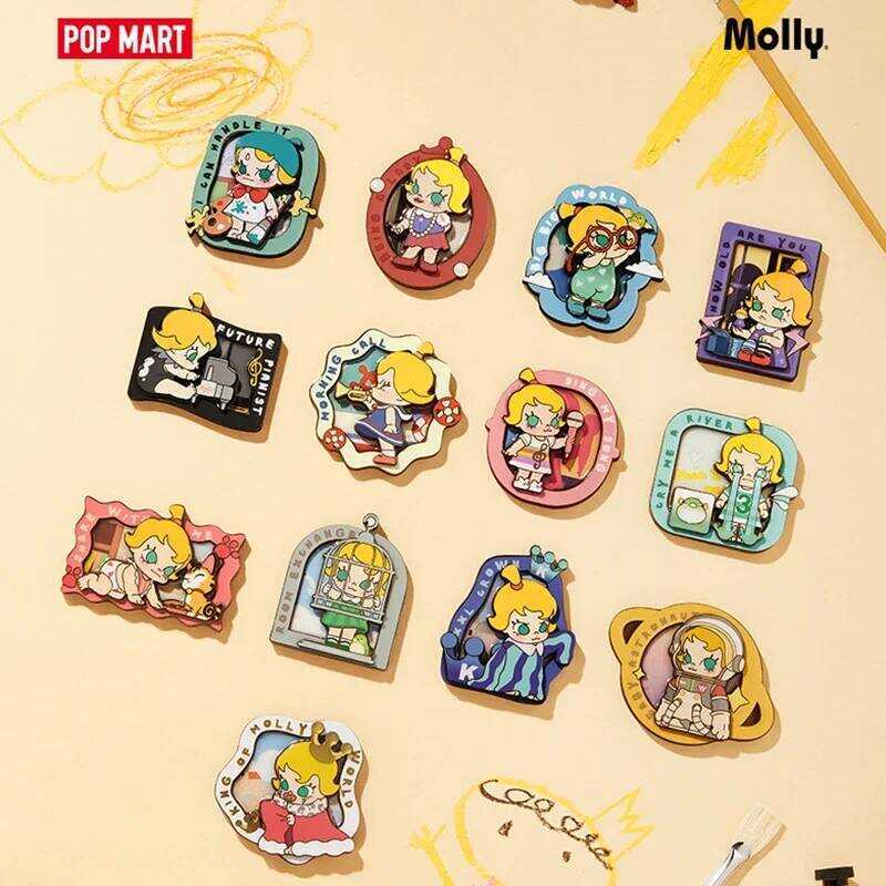 POPMART BABY MOLLY When I Was Three Series Refrigerator Sticker Blind Toys Guess Bag Mystery Box Mis