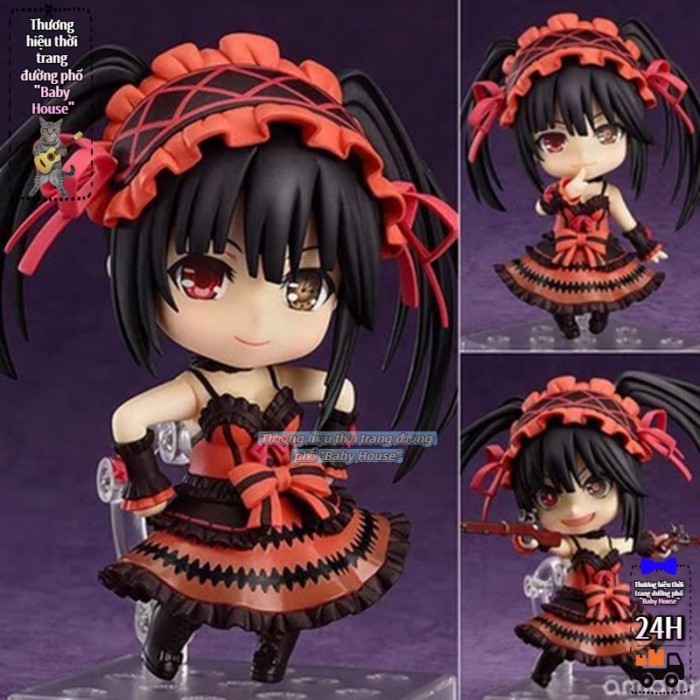 Date A Live Nendoroid Q Phiên bản 466 Búp bê Tokisaki Kurumi Trang trí Mô hình Đóng hộp