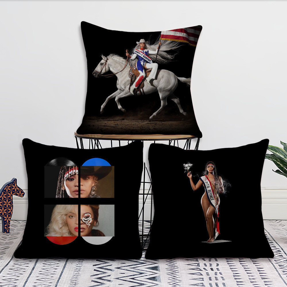 Ca Sĩ Beyonce Cowboy Carter Gối Sofa Phòng Khách Phòng Ngủ Đầu Tựa Lưng Đệm Vuông Đệm Ngủ Thời Gian