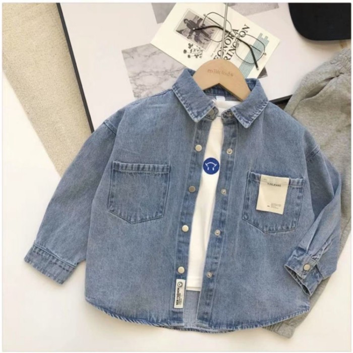 Children's Denim Shirt, Boy's Long-sleeved Shirt, Spring And Autumn Style Jacket, Baby Boy's