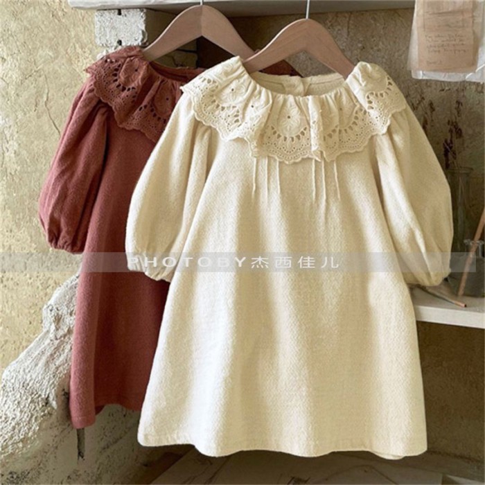 ins Korean Style Girls Spring And Autumn New Dress Korean Style Western Style Little Girl Lace