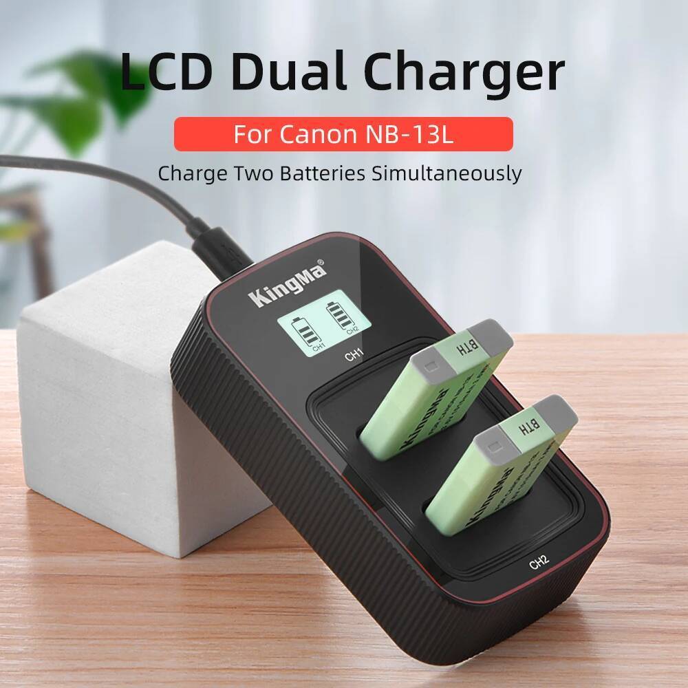 KingMa NB-13L Pin LCD Sạc Kép Cho Canon PowerShot SX740 SX720 SX620HS G1X Mark III G9X G5X Mark II G