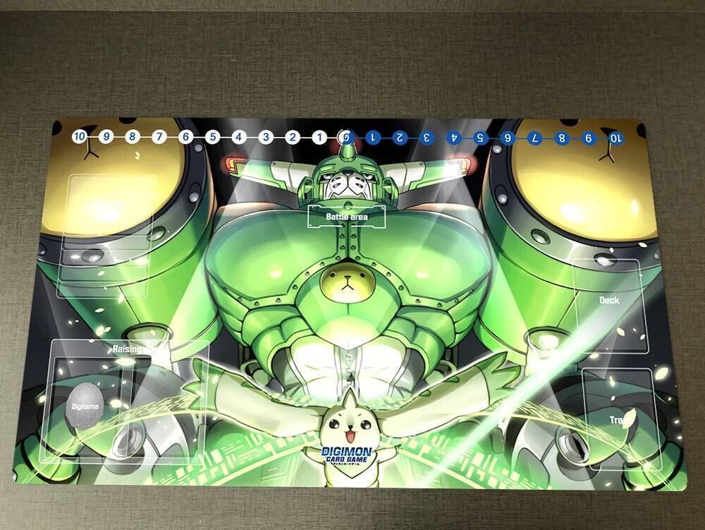 DTCG Duel Playmat Digimon Terriermon Anime Trading Card Game Mat & Card Zones