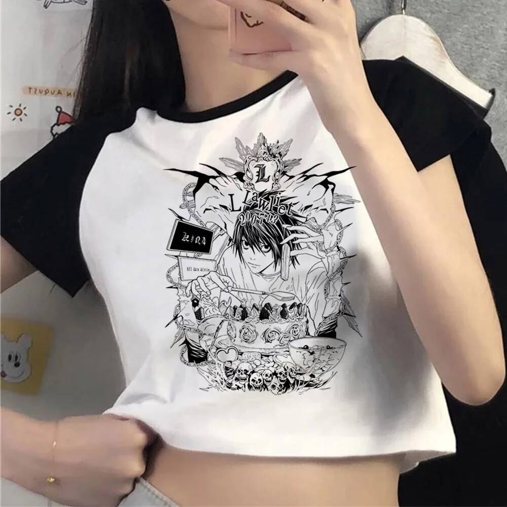 Death Note crop top shoujo cảnh ngộ nghĩnh manga cổ điển áo thun gyaru baddie kawaii cutecore giá rẻ