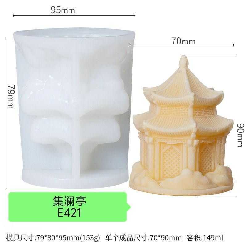 Khuôn mousse sáng tạo và văn hóa Longhua Tower, làm bánh sữa thạch pudding hình tòa nhà biểu tượng t