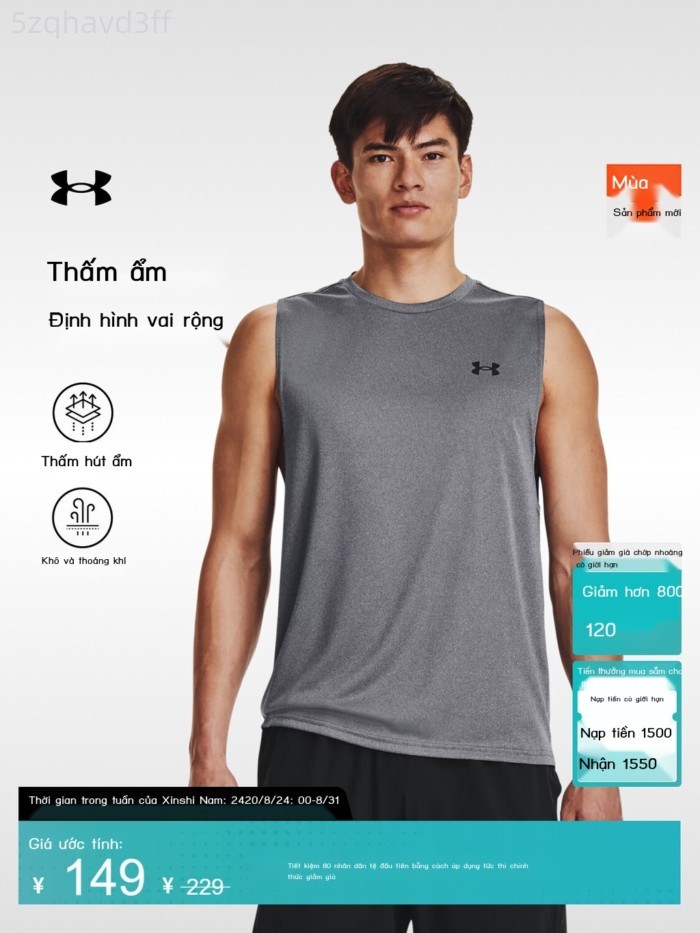 [HOT 2026] Áo Vest Thể Thao Nam Under Armour Chính Hãng UA Velocity Mới, Nhanh Khô, Thoát Mồ Hôi, D