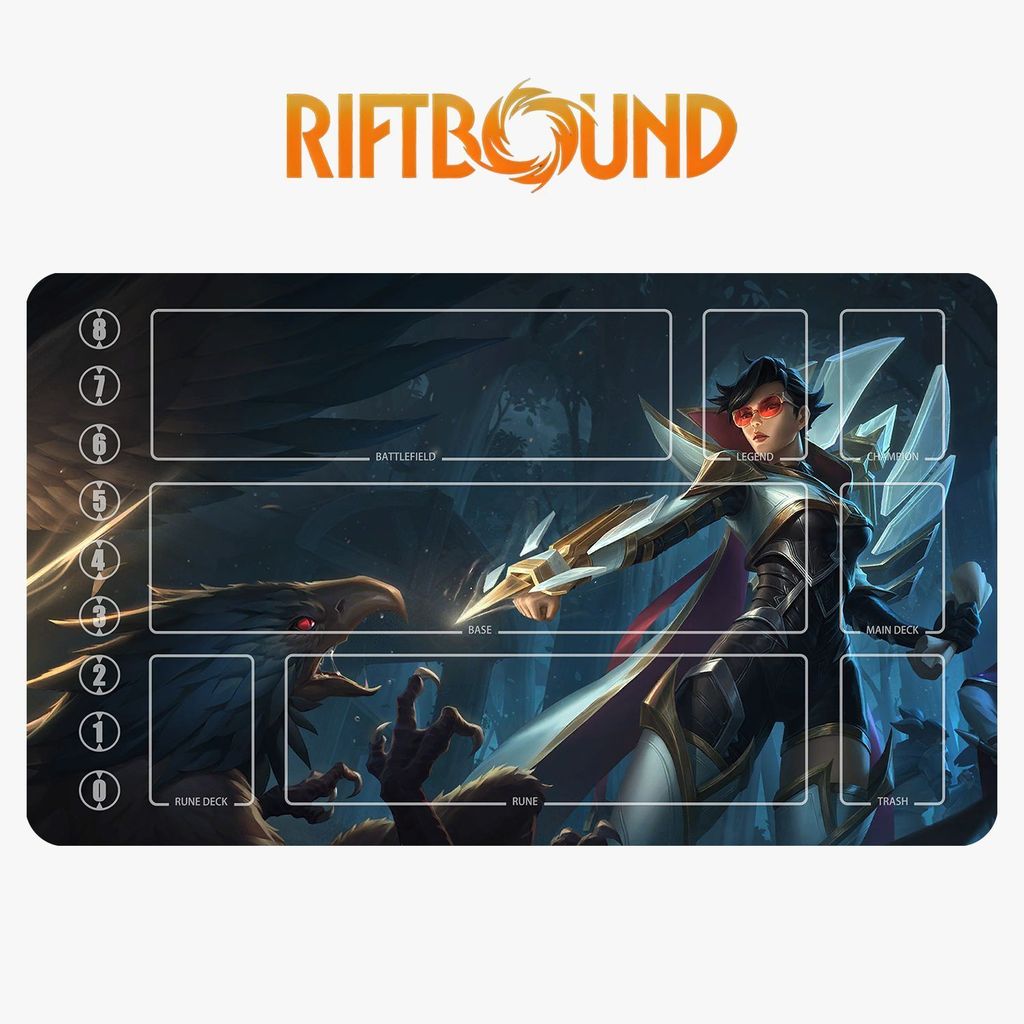 League of Legends Runes Battlefield Card Mat, Light Messenger Card Mat Battle Mat, Seaming Washable 