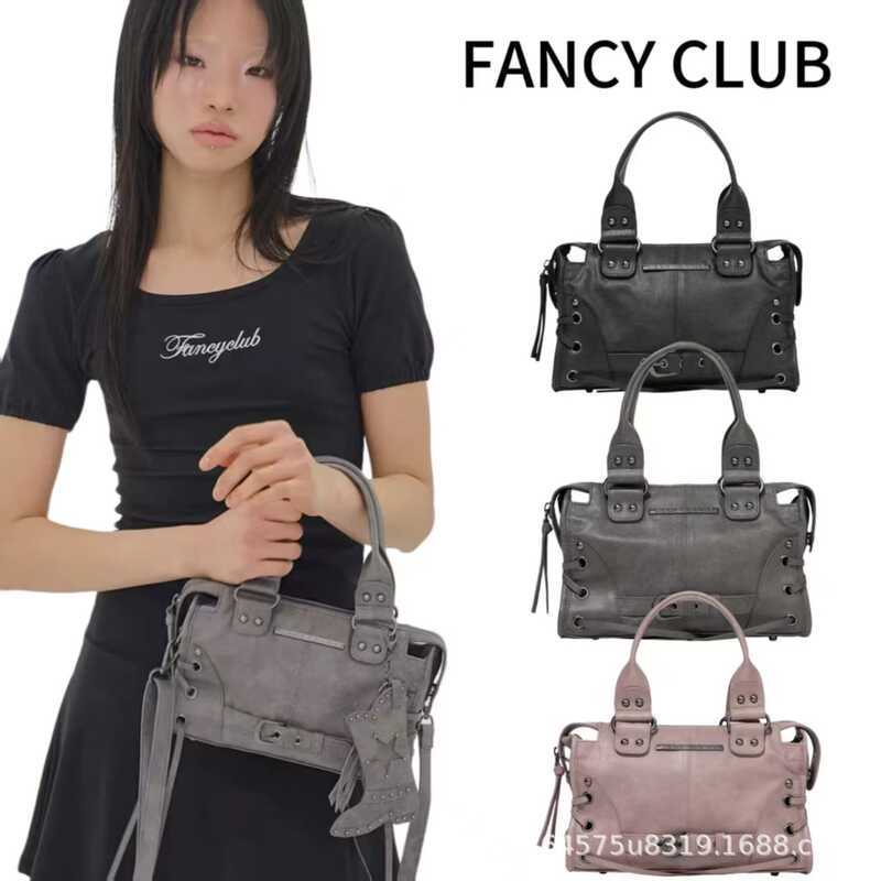 Xueyun Cùng Phong Cách FANCY CLUB Hàn Quốc Niche Xe Máy Túi Đeo Vai Thoáng Mát Túi mini Retro