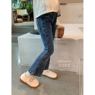 TIINGXUYU Quần Jean Bé Gái Mùa Xuân Phong Cách Mới Retro Xanh loe Quần Trẻ Em Phiên Bản Hàn Quốc Slim-fit Quần Phù Hợp Với Hợp Thời Trang