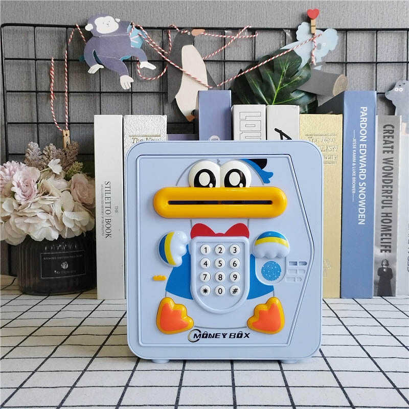 Mật khẩu Piggy Bank Chìa khóa lớn Mở khóa Piggy Bank Vân tay Piggy Bank Cuộn tiền tự động