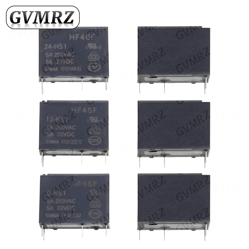 1 CÁI 5A 250VAC 4PIN 5V 12V 24V DC 30VDC Rơ Le Nguồn HF46F-005-HS1 HF46F-012-HS1 HF46F-024-HS1 5-HS1