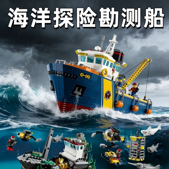 City Series Polar Giant Ship Ocean Adventure Giant Ship Lắp ráp khối xây dựng Quà tặng mô hình