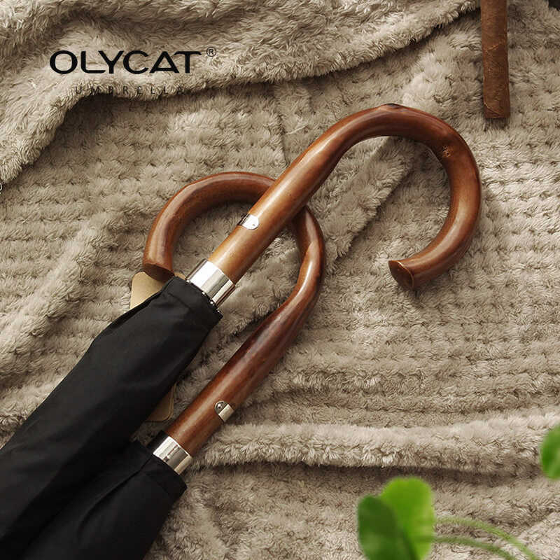 OLYCAT Ten-Bone Gia cố chống gió dài chống gió 3T Log Business Sunny Umbrella logo Quảng cáo tự động