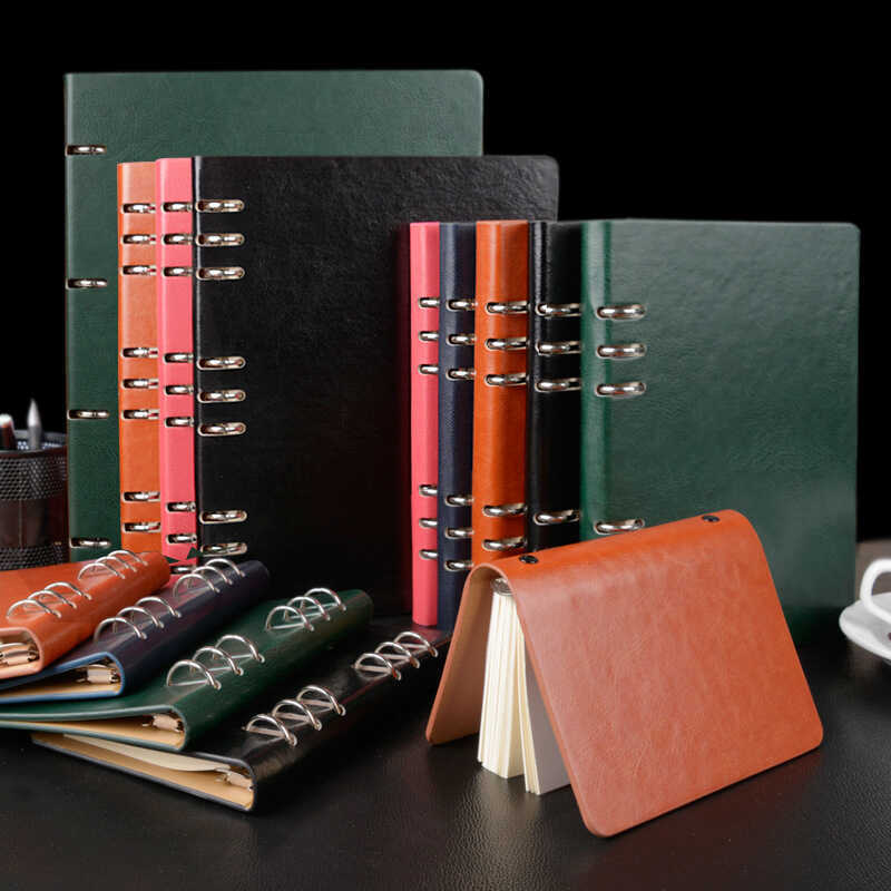A5A6A7B5 Da Cao Cấp Loose-Leaf Notepad Loose-Leaf Notebook Sổ Tay Tùy Chỉnh Hướng Dẫn Kinh Doanh Loo