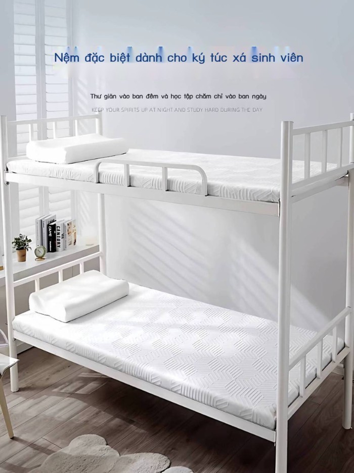 Nệm mút gel sinh viên đại học, dùng người thuê phòng đơn, kích thước 90x190 cm, nệm mềm dành cho ký