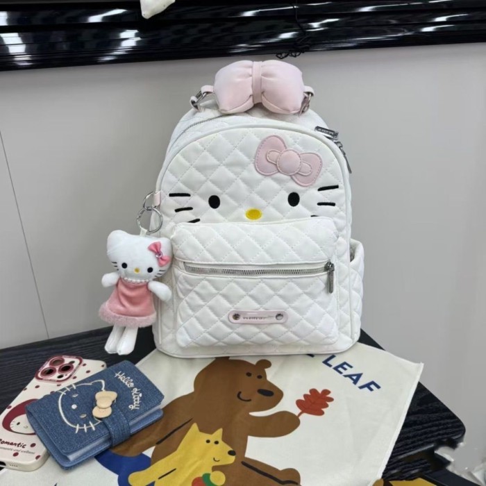 Cute Cartoon Backpack Womens High-end Large Capacity Diamond Commuting Backpack