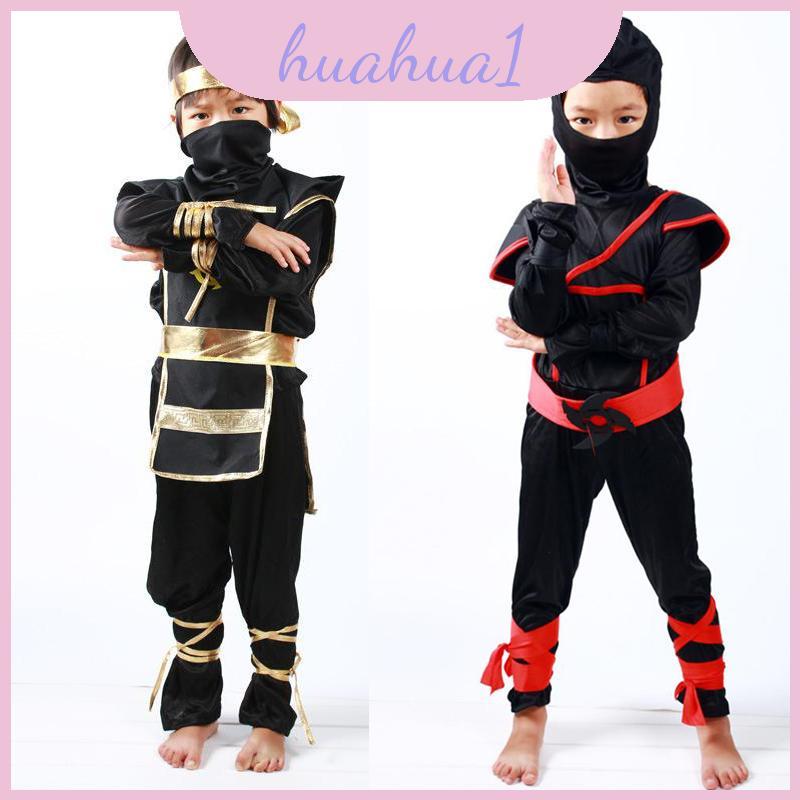 Trẻ em hấp dẫn Bé trai Ninja Assassin Trang phục chiến binh Nhật Bản có ruy băng và mặt nạ