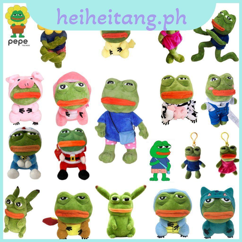 Ếch Pepe Búp Bê Plushie 18 Phong Cách Buồn Ếch Series Búp Bê Nhồi Bông Pikachu Squirtle Cos Santa Do