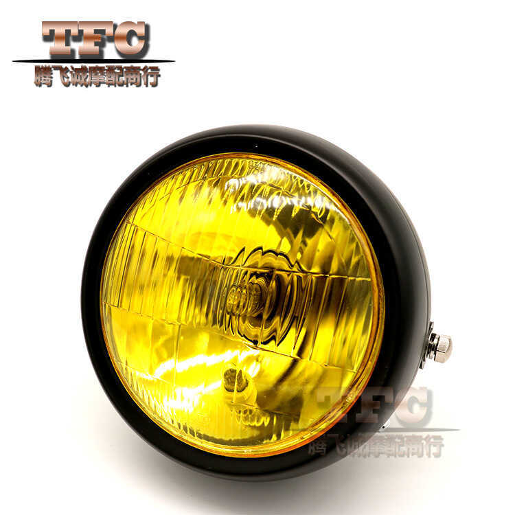 CG125 Đèn pha sửa đổi GN125 Vỏ đen Đèn pha tròn Phụ kiện xe máy