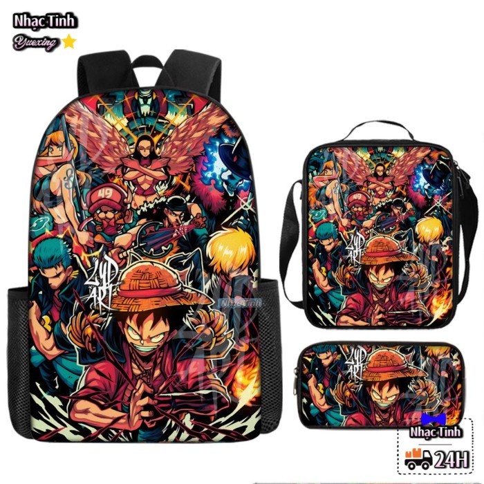 One Piece Luffy Ba Lô Đi Học Zoro Ba Lô Học Sinh Ba Lô One Piece Túi Đeo Vai Bút Bộ