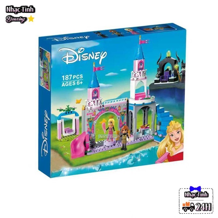 Tương thích với L/G Princess 43211 Princess Aurora's Castle Girls Đồ chơi lắp ráp khối xây dựng
