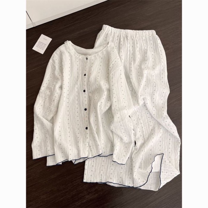 Simple Lace Floral Pajamas, Comfortable Pajamas Season New Student Dormitory Can Be Weared Outsi