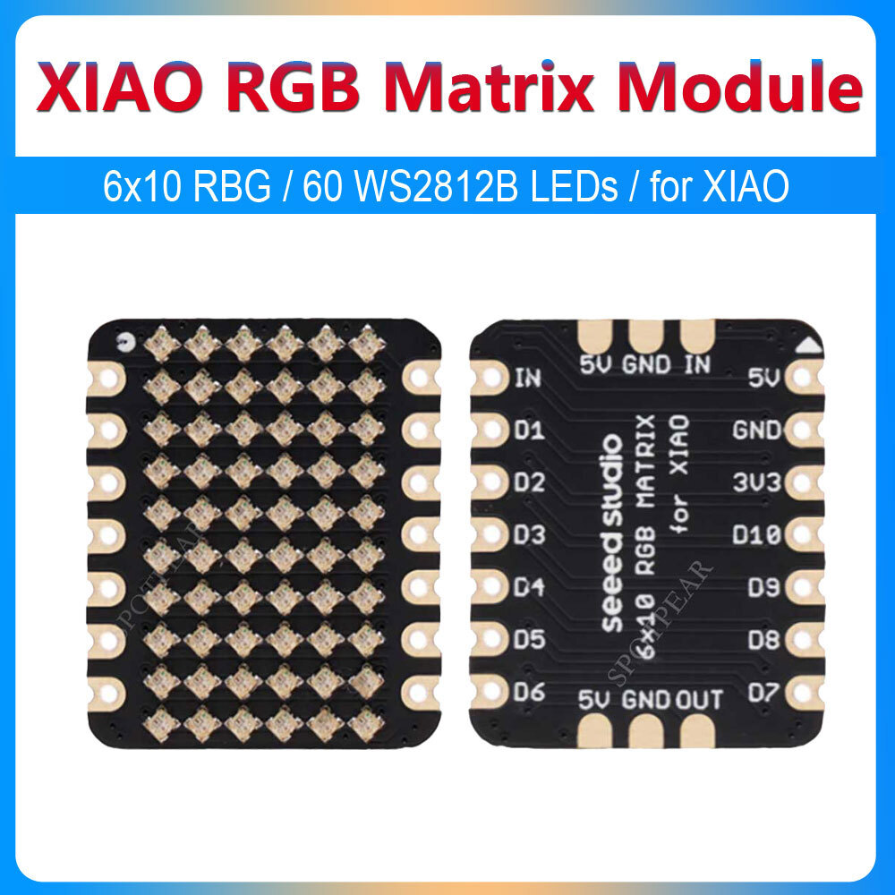 6x10 RBG Matrix 60 đèn LED trên bo mạch WS2812B Tương thích với QT Py cho adafruit và tất cả các bản