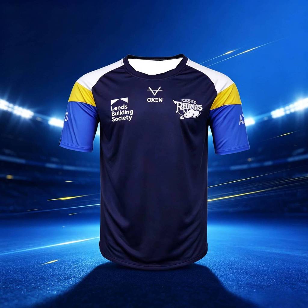 26 Leeds Rhinos "Leeds Building Society" Đào tạo Rugby League Jersey Áo nam Y2K Thích hợp để mặc hàn