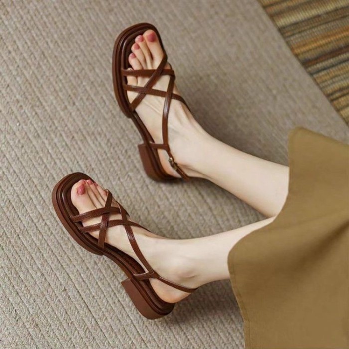 Summer Fashion Sandals Women's Shoes Summer Sandals Beach Shoes Thick Heels Open Toes Korean