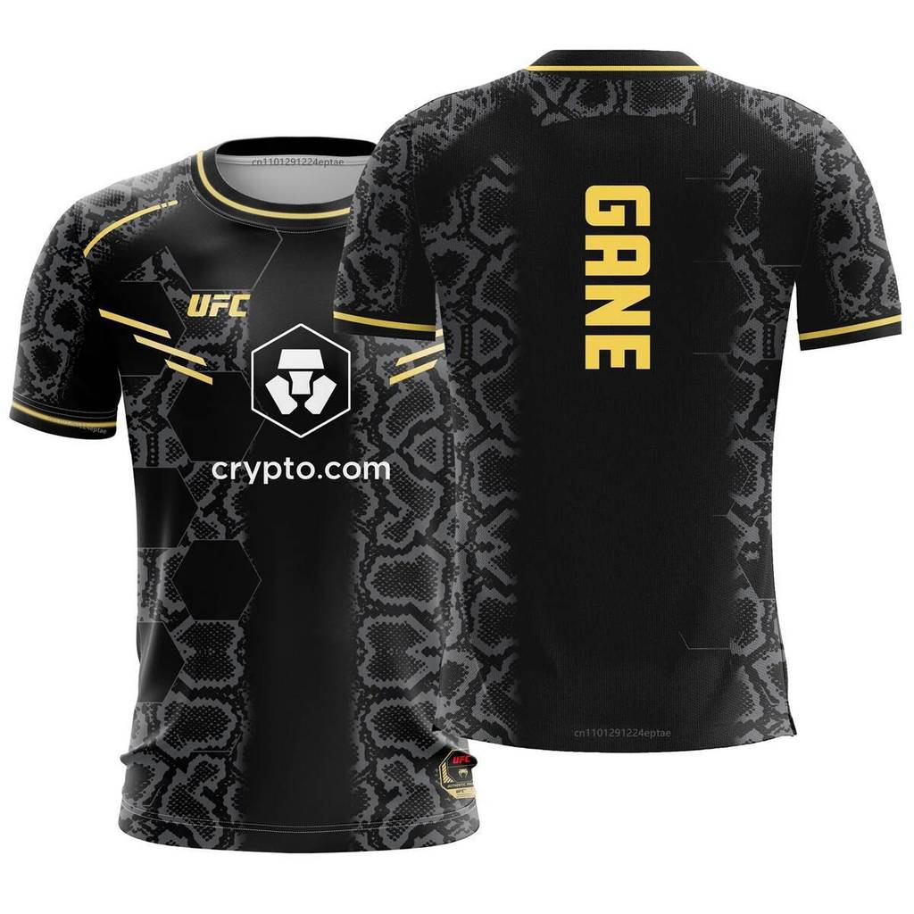 Áo jersey nam ngắn tay dành cho MMA, phù hợp tập luyện và thể dục, với hình in của võ sĩ UFC hạng nặ