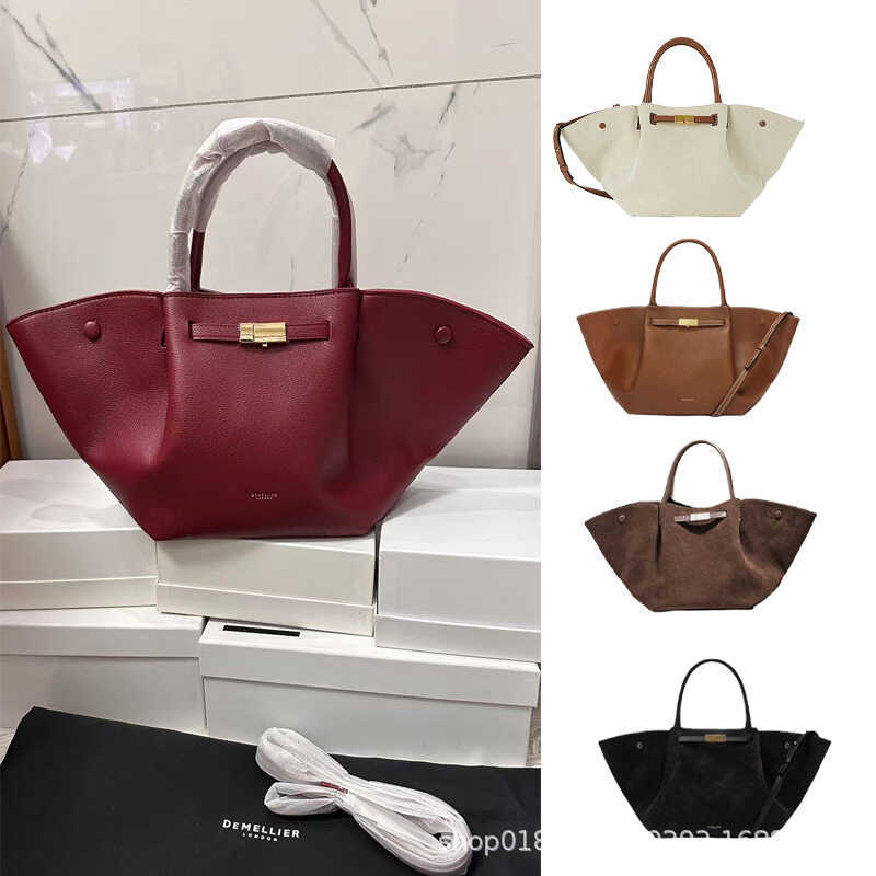 Túi Cánh Demellier Niche Túi Tote Di Động Một Vai Đơn Giản Phù Hợp Với Dung Tích Lớn Túi Nữ Da Thật 