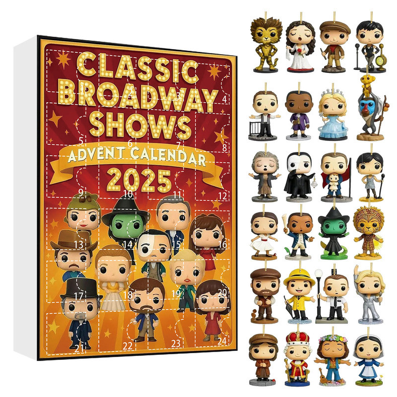 2025 Broadway Âm Nhạc Bí Ẩn Hộp 24 Ngày Đếm Ngược Lịch Logo Nhân Vật Âm Nhạc Sưu Tập Hộp Quà Tặng