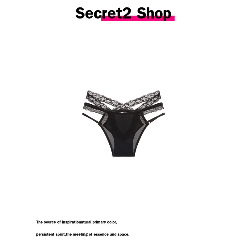 Hot Girl Peach Lace Trim Ice Silk Briefs Nữ
