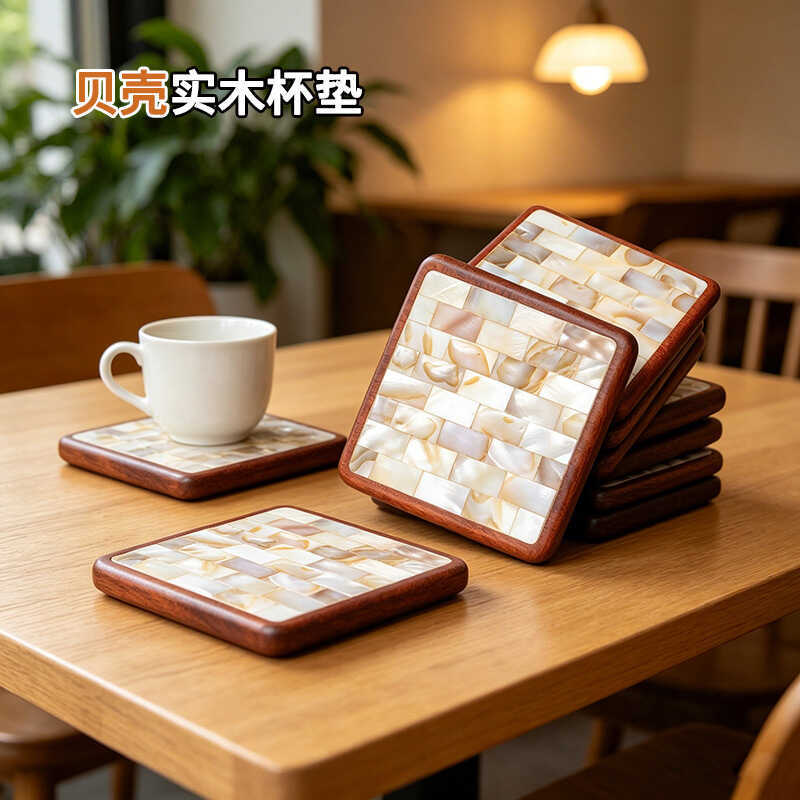 Ins Style Shell Cách Nhiệt Coaster Trà Giá Trị Cao Gỗ Hồng Gỗ Nguyên Chất Cà Phê Coaster Việt Nam Sh