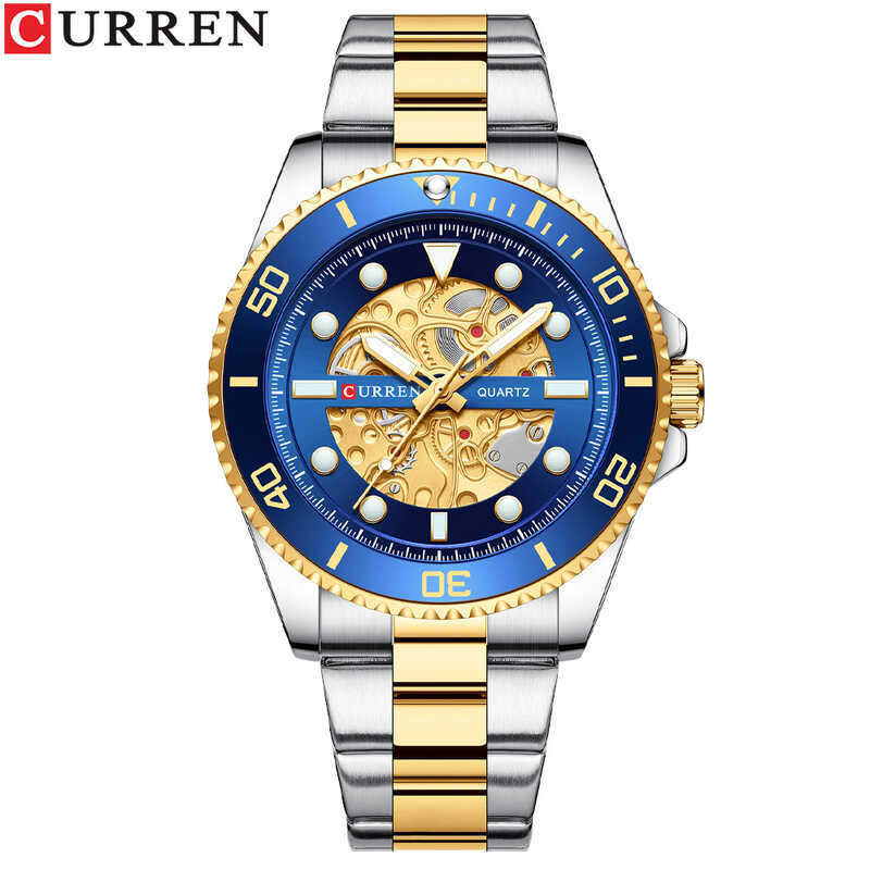 CURREN CURREN 8412 Đồng hồ nam đơn giản Đồng hồ đeo tay bằng thép thạch anh chống nước Đồng hồ nam t