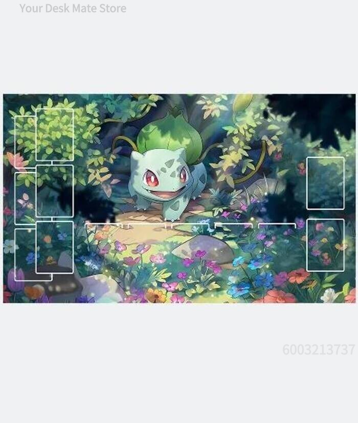 Dynamic Fantasy Beast Playmat Peaceful Wilderness & Epic Battle Art Preprinted Card Game Zones Miếng