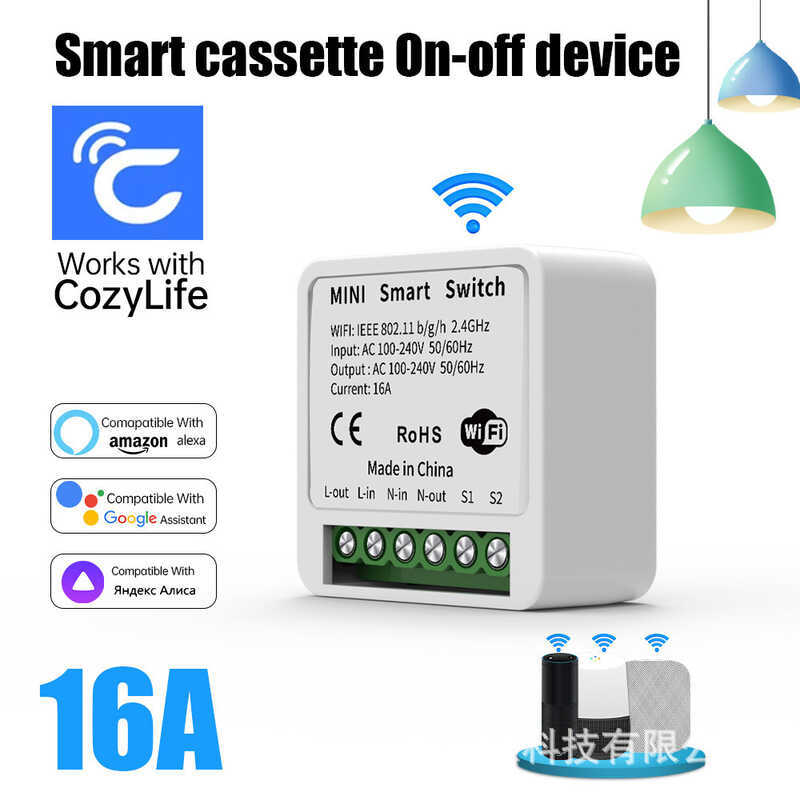 Mini Smart On-off Cassette WiFi Cozylife Công tắc điều khiển từ xa Điều khiển ứng dụng thời gian