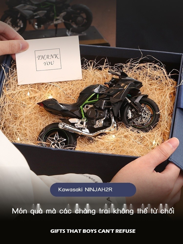 Kawasaki h2r mô hình xe máy đồ chơi mô phỏng hợp kim mô hình xe máy cậu bé bộ sưu tập xe hơi làm bằ