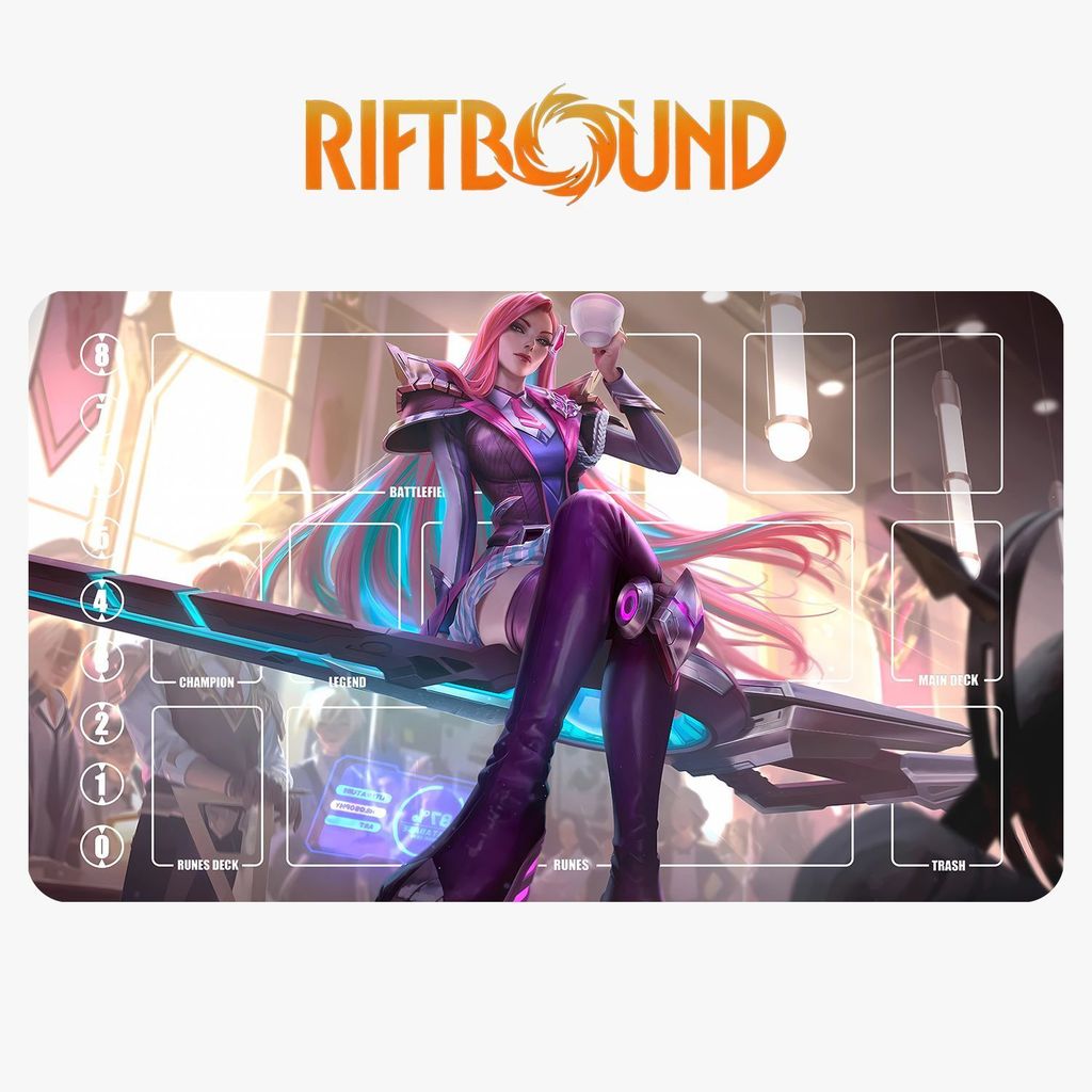 Liên Minh Huyền Thoại Runes Battlefield Card Mat, Pichen Policewoman Catherine Seaming Có Thể Giặt T