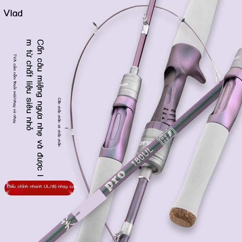 Bộ Fulade Mouth Rod UL siêu mềm, bộ micro, đơn, cuộn nước nhỏ, Topmouth Culter, cần câu sọc trắng