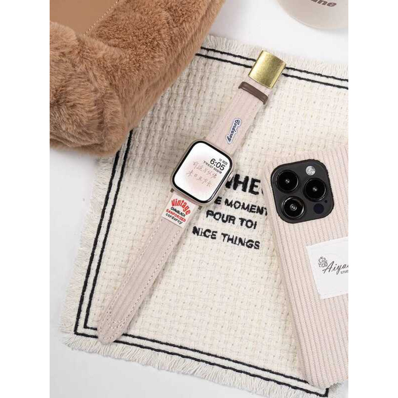 Thích hợp cho iwatch8 Dây đeo S9 Apple watch9 Mùa hè S8 Corduroy S7 Niche 10 Dễ thương S6 Premium SE