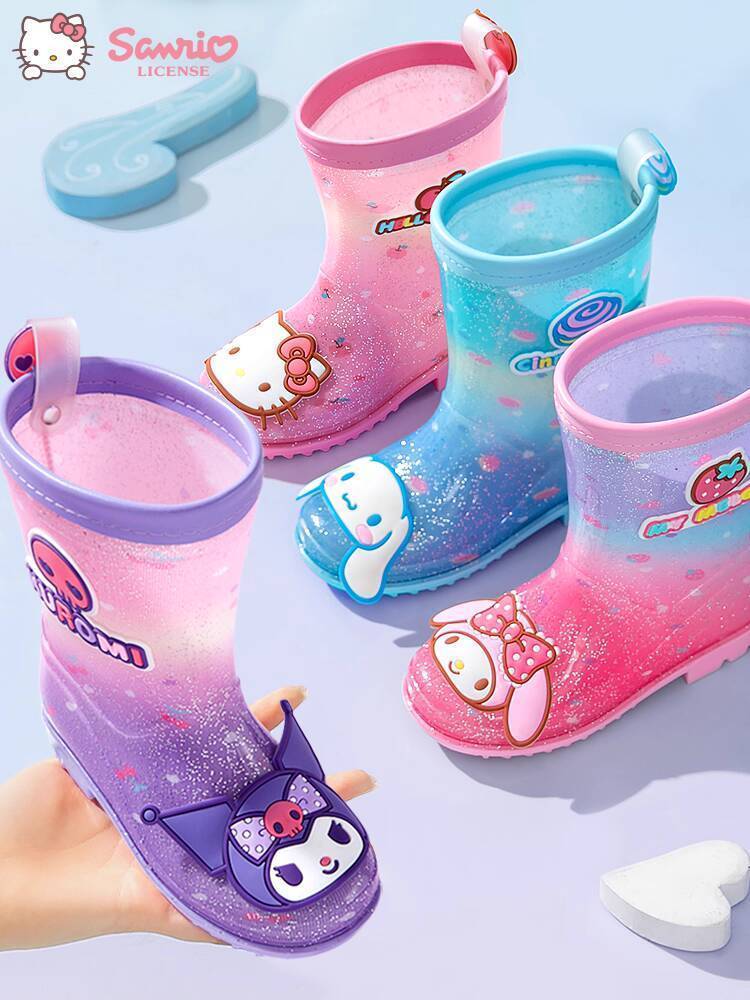 Giày em bé gái, nước chống trượt Kuromi Cinnamoroll bé, giày mưa mùa hè cho trẻ nhỏ