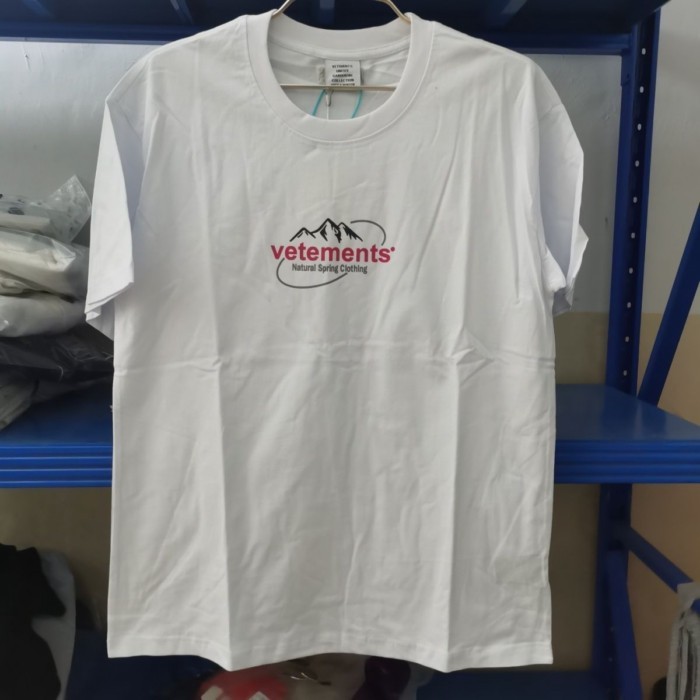 Vetements Vetements 24ss Mới Mẹ In Logo Đơn Giản Rộng Thêu Nam Nữ Tay Ngắn